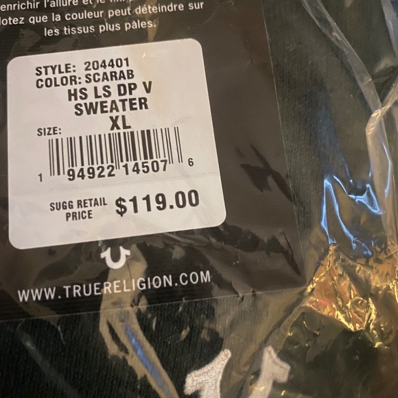 Ladies Sweater True Religion size XL color: Navy - Picture 2 of 2
